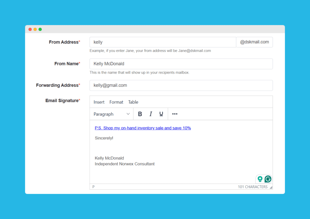 Direct Sidekick sending email